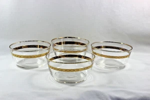 Vintage Libbey Obst-Dessert Beeren Schalen mit Goldband & Rand 4er Set - Bild 1 von 7
