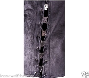 POW-MIA Lace-Up Biker Vest Extenders-#AC1202 - Imagen 1 de 2