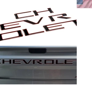 Tailgate Insert Letters for 2019-2024 Trucks - Gloss Black & Red Border - Bild 1 von 2