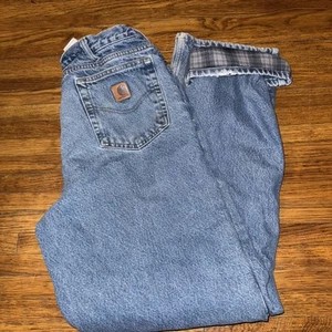 Pantalones de mezclilla Carhartt para hombre (etiqueta 34x36) lavado claro calce relajado 34x36 - Imagen 1 de 5