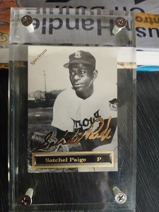 Satchel Paige Negro League 1993 Spectrum 24 Kt Gold Signature Card 397/5000 NM - Picture 1 of 2