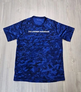 Camiseta Under Armour Para Hombre XL Tech Azul Digital Camuflada Manga Corta Camiseta de Entrenamiento - Imagen 1 de 7