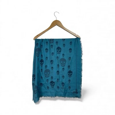 Bufanda calavera azul Alexander McQueen  Foto 1 de 4