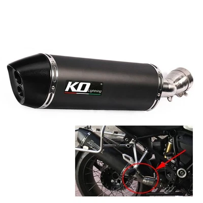 For BMW R1200GS /ADV 13-19 Exhaust 470mm Tips Muffler Mid Link Pipe Slip On 51mm - Image 1 of 4