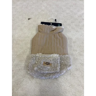 UGG Sherpa Quilted Pet Coat, Hook & Loop Straps, Soft & Cozy, Tan - Small Size - Image 1 of 4