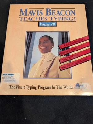 Mavis Beacon Teaches Typing! Version 2.0 Macintosh 1990 Sealed Box – Software - Image 1 of 4