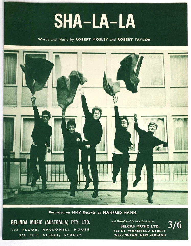 Manfred Mann - Sha-La-La 1964 Original Australian Sheet Music Scarce! - Image 1 of 1