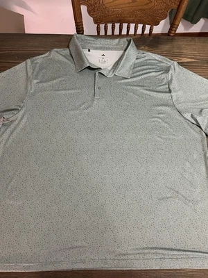 Camisa polo de golf Adidas grande y alta talla 4XL verde para hombre de manga corta Foto 1 de 4