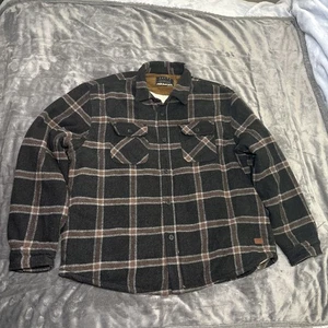 Men’s JACHS New York Large Flannel Wool Blend Sherpa Lined Jacket Sz 3XL (Read) - Picture 1 of 9