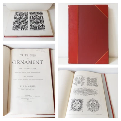 1881 Audsley's OUTLINES of ORNAMENT in The LEADING STYLES The Arts ARCHITECTURE - Image 1 of 4
