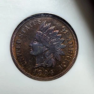 Beautiful Toned 1895 Indian Head Cent Proof - NGC PF65BN - Picture 1 of 11