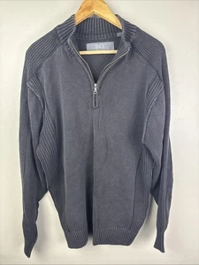 Buckle BKE Men’s Black Gray 1/4 Zip Mock Neck Long Sleeve Sweater Sweatshirt XL - Picture 1 of 10