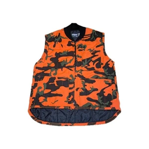 Vintage SAF T BAK Orange Camo, Insulated Deer Hunting Vest. Size M - Picture 1 of 7