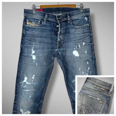 Jeans Diesel Para Hombre 29x32 Azul Denim Tepphar Slim Zanahoria Elastizados Aplastados 0844T Foto 1 de 4