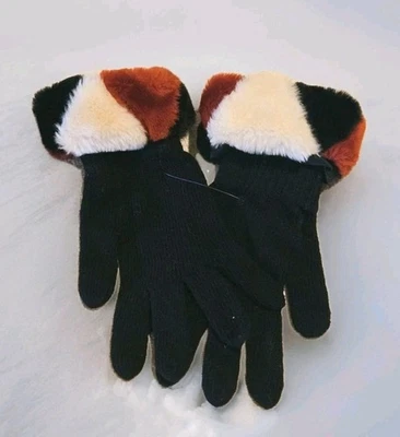 Dennis Basso женщин искусственного меха отделки перчатки черный бежевый красный один размер подходит все новый  - Изображение 1 из 4