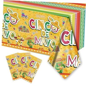 3PCS Cinco de Mayo Disposable Tablecloth Party Supplies, 108 × 54 inch, - Picture 1 of 8
