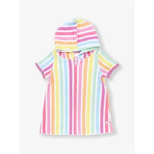 Ruffle Terry Cover-Up Rainbow Stripe Size 6 EUC - Picture 1 of 5