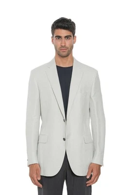 Jaqueta BELVEST Sartorial Blazer Sólido Linho Gelo Lã Seda 44 EUA/54 EUA 7R - Imagem 1 de 4