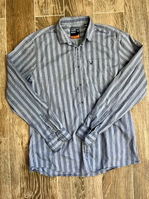 Allen Solly Men’s Button Down Grey Blue Striped Shirt Size 42 - Image 1 of 4