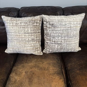 Furniture of America Camilla Sofa Soft Plush Pillows 21”x21” Tan, Gray & White - Picture 1 of 22
