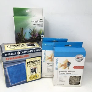 Marineland Rite-Size C Filter Cartridge 6-Pack + LED Airstone + Ammonia Remover - Bild 1 von 5