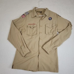 BOY SCOUT OFFICIAL LICENSED NYLON SUPPLEX UNIFORM SHIRT MEN'S SMALL LS - Picture 1 of 15