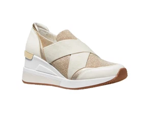 MICHAEL KORS WHITE GOLD WOMENS TENNIS SHOE SIZES 8-11, 43F2GNFP2D GOLD - Picture 1 of 4