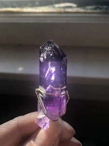 Glänzender hochwertiger Brandberg Goboboseb Amethyst Anhänger Enhydro Phantoms - Bild 1 von 6