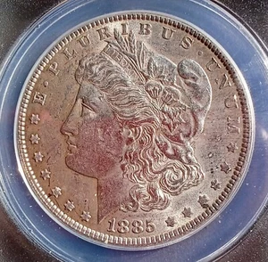 1885 P Morgan Silver Dollar ANACS Graded AU 53 Condition. - Picture 1 of 4