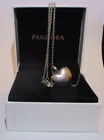 Pandora - Large Heart Locket With Clear Cz On 90cm Silver Necklace - 390355cz