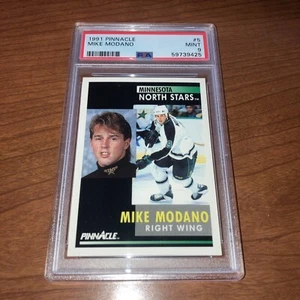 1991-92 Pinnacle Mike Modano #5 Minnesota North Stars HOF Graded PSA 9 MINT - Picture 1 of 3