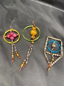 3 Vintage Christmas ornament Mercury glass and beads stunning - Picture 1 of 5