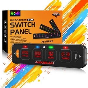 AUXBEAM 4 Gang RGB Switch Panel LED Light Circuit Control ASR40 Pickup Truck UTV - Picture 1 of 12