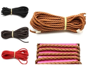 16.4 Feets Braided Bolo Leatherette Jewelry Cord 3mm horsehair Bracelet - Imagen 1 de 10