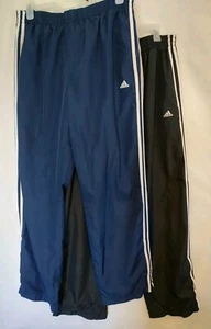 Lot Adidas XL Mens ClimaProof Track Wind Athletic Pants X2 Pairs Mesh Lined VTG - Picture 1 of 24