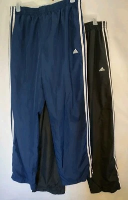 Lote Adidas XL Hombres ClimaProof Pista Viento Pantalones Atléticos X2 Pares Malla Forrados De Colección Foto 1 de 4