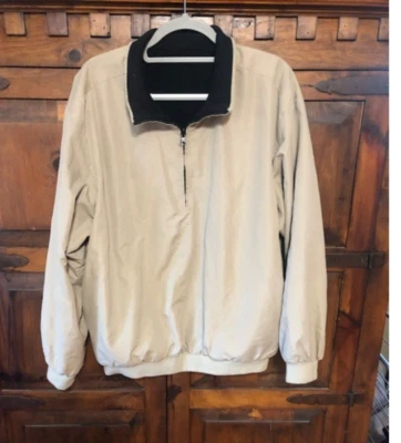 Pulôver masculino Wedge Golf & Beyond reversível 1/4 zíper bronzeado e preto grande - Imagem 1 de 4