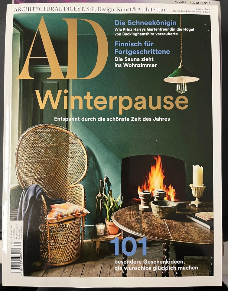 Wie neu: Zeitschrift "AD - Architectural Digest", Ausgabe Dezember 2018 - Bild 1 von 1
