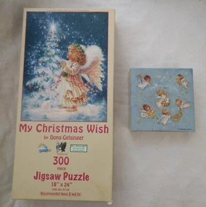 2 jigsaw puzzles my Christmas wish have a heavenly day angels springbok Hallmark - Picture 1 of 4
