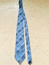 Thomas Nash blue grey striped 100% Silk tie smart 3 3/4" wide 57" long