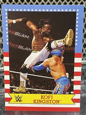Tarjeta de lucha libre 2017 Topps Heritage Kofi Kingston WWE #25 WWF NXT New Day Unicorn Foto 1 de 4