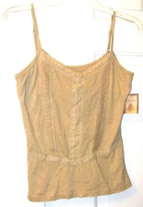 NWT GIRLS TAN LACE ARIZONA JEAN CO. CAMI TANK TOP SIZE M $17 - Picture 1 of 2