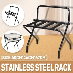 Stainless Steel Foldable Luggage Rack Portable Storage Stand for Suitcase Travel - Picture 1 of 13