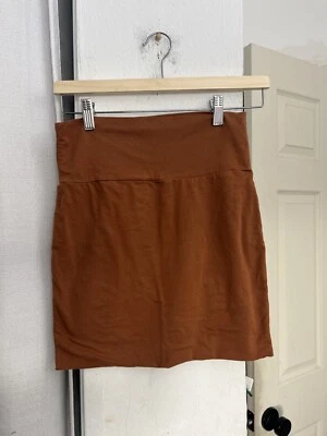 全新无标签 Y2K 木瓜女式迷你紧身裙 S 码弹力棕褐色 — 第 1/4 张图片