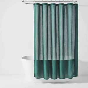Fabric Herringbone Shower Curtain - Picture 1 of 4