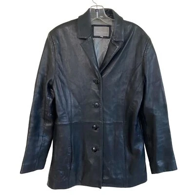 Blazer Juliet Michelle Adler Grande Mujer Cuero Negro Nueva Zelanda Piel de Cordero Foto 1 de 4