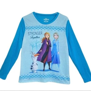 Frozen II Stronger Together Blue Pajama Top Size Medium - Picture 1 of 5