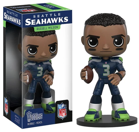 Seattle Seahawks NFL Funko Wobbler Bobble Head - Russell Wilson Cover