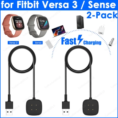 2X Cargador Inalámbrico para Reloj Fitbit Sense/Versa 3 USB Cable Base de Carga Rápida Foto 1 de 4