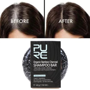 Hair Color Dye Bamboo Charcoal Clean Detox Soap Bar Black Hair Shampoo-* - Imagen 1 de 11